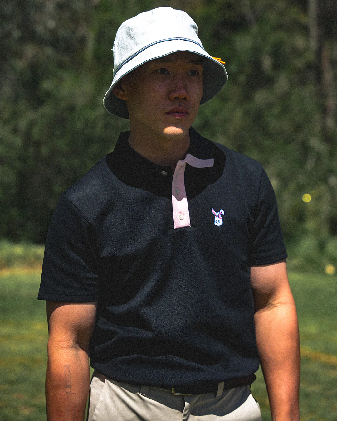 Men's Bunkie Polo - Black/Pink - Image 5