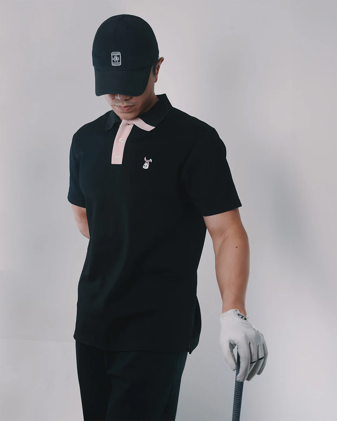Men's Bunkie Polo - Black/Pink - Image 6