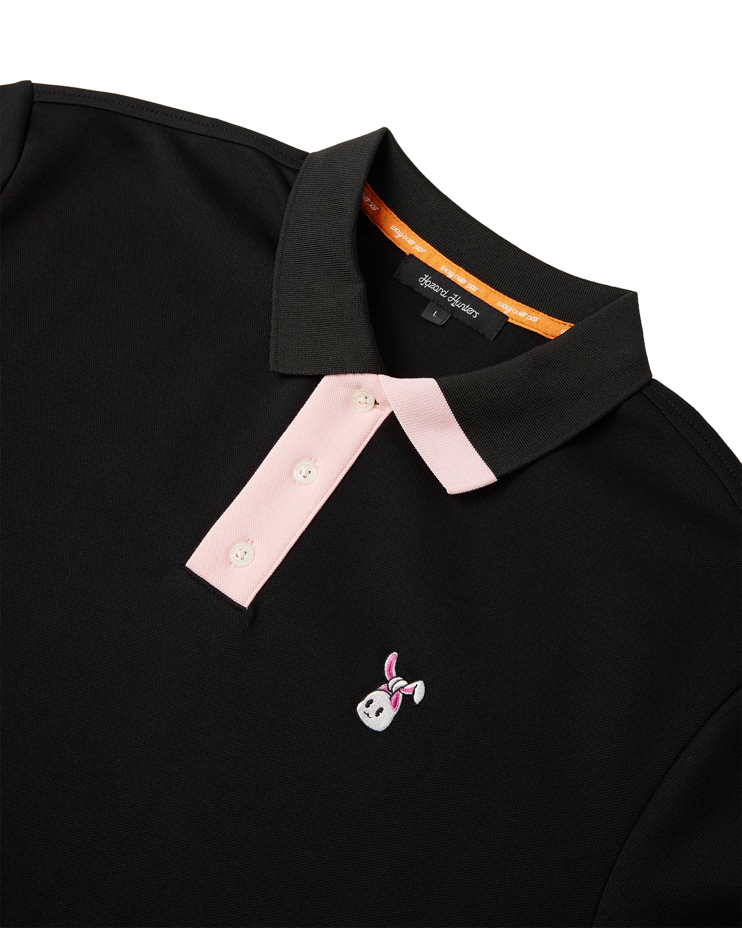 Men's Bunkie Polo - Black/Pink - Image 8