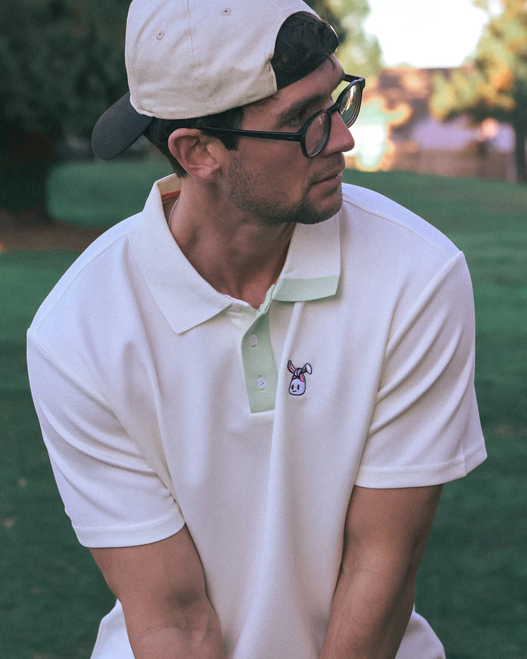 Men's Bunkie Polo - Cream/Mint - Image 3