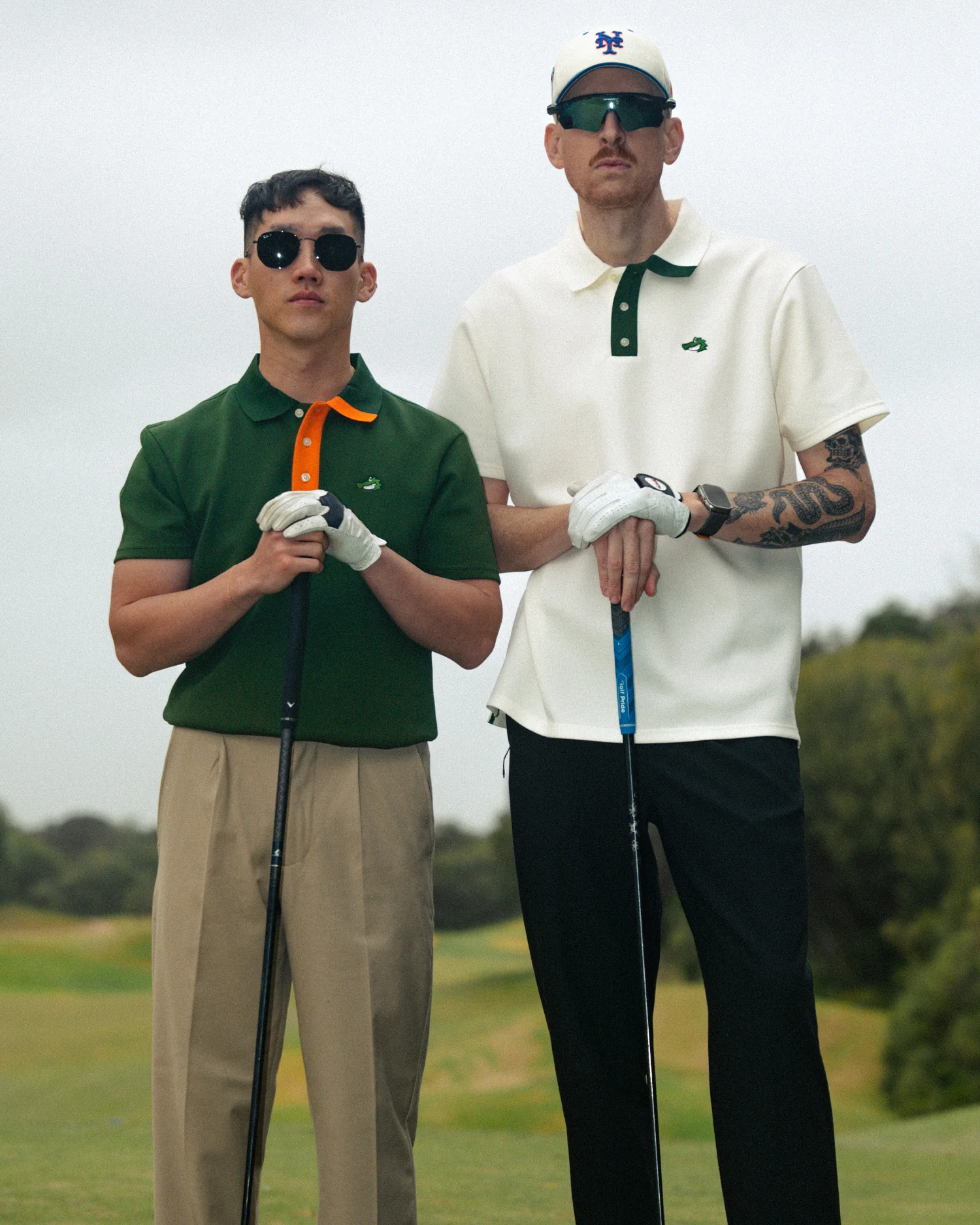 Men's Chippy Polo - Cream/Green - Image 3