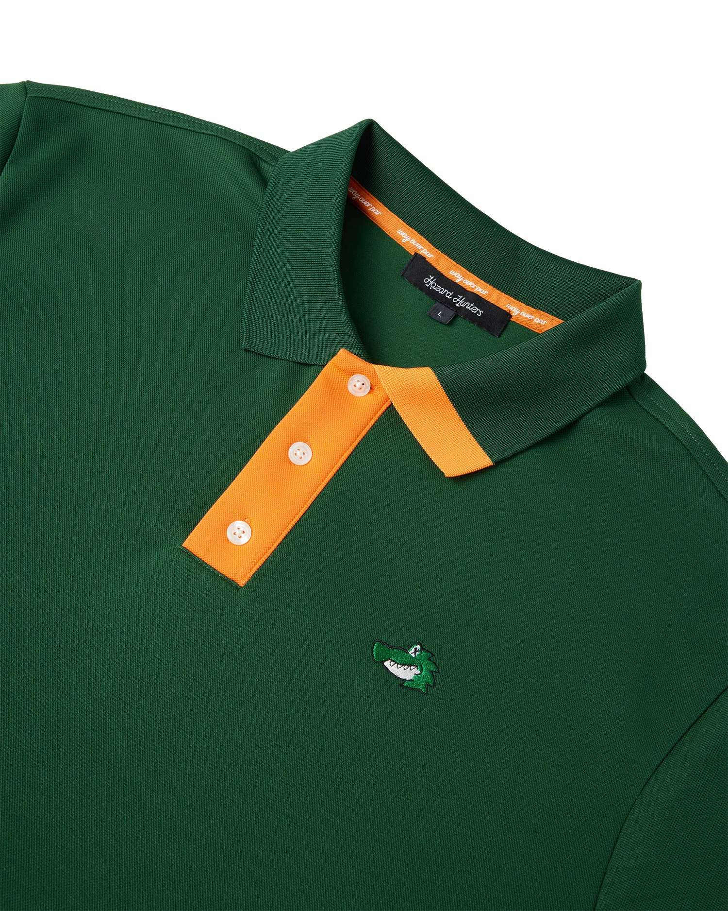 Men's Chippy Polo - Forest/Orange - Image 6