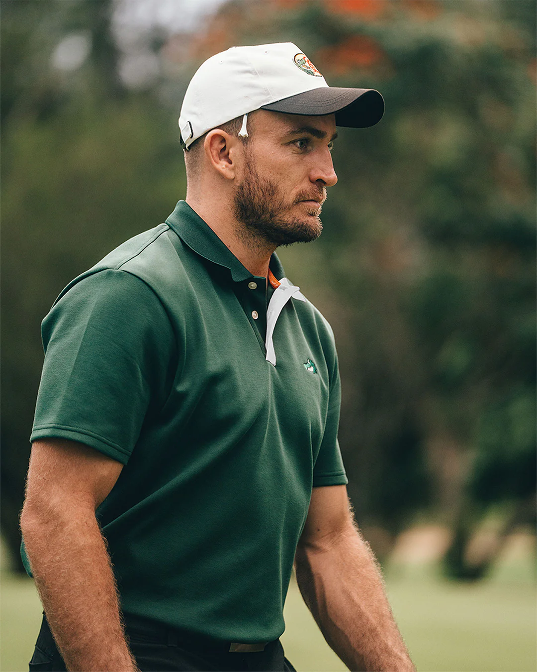 Men's Chippy Polo - Forest/White - Image 3