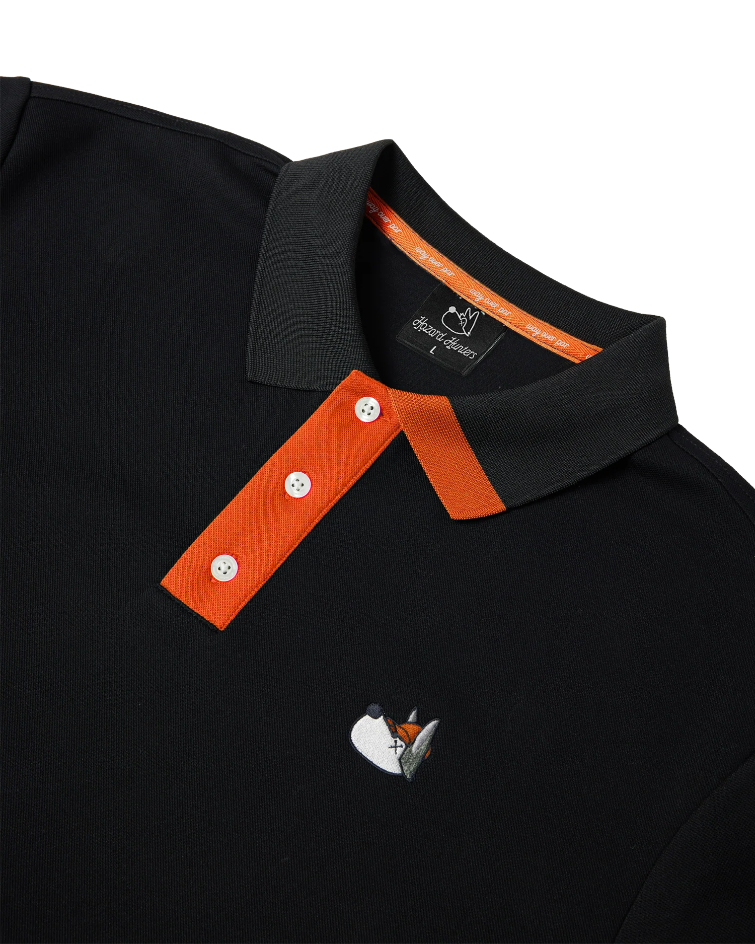 Men's Hunter Polo - Black/Orange - Image 4