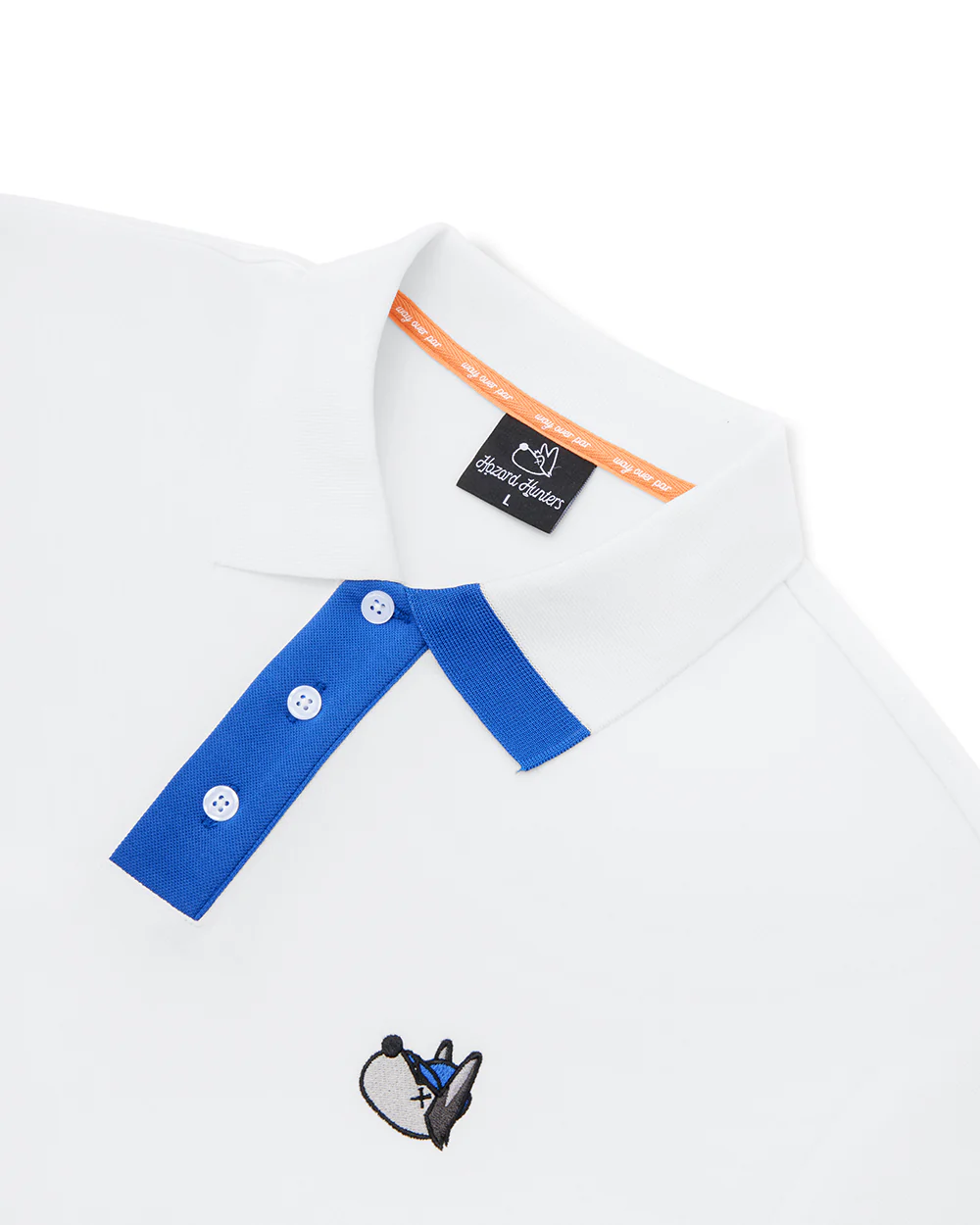 Men's Hunter Polo - White/Blue - Image 4